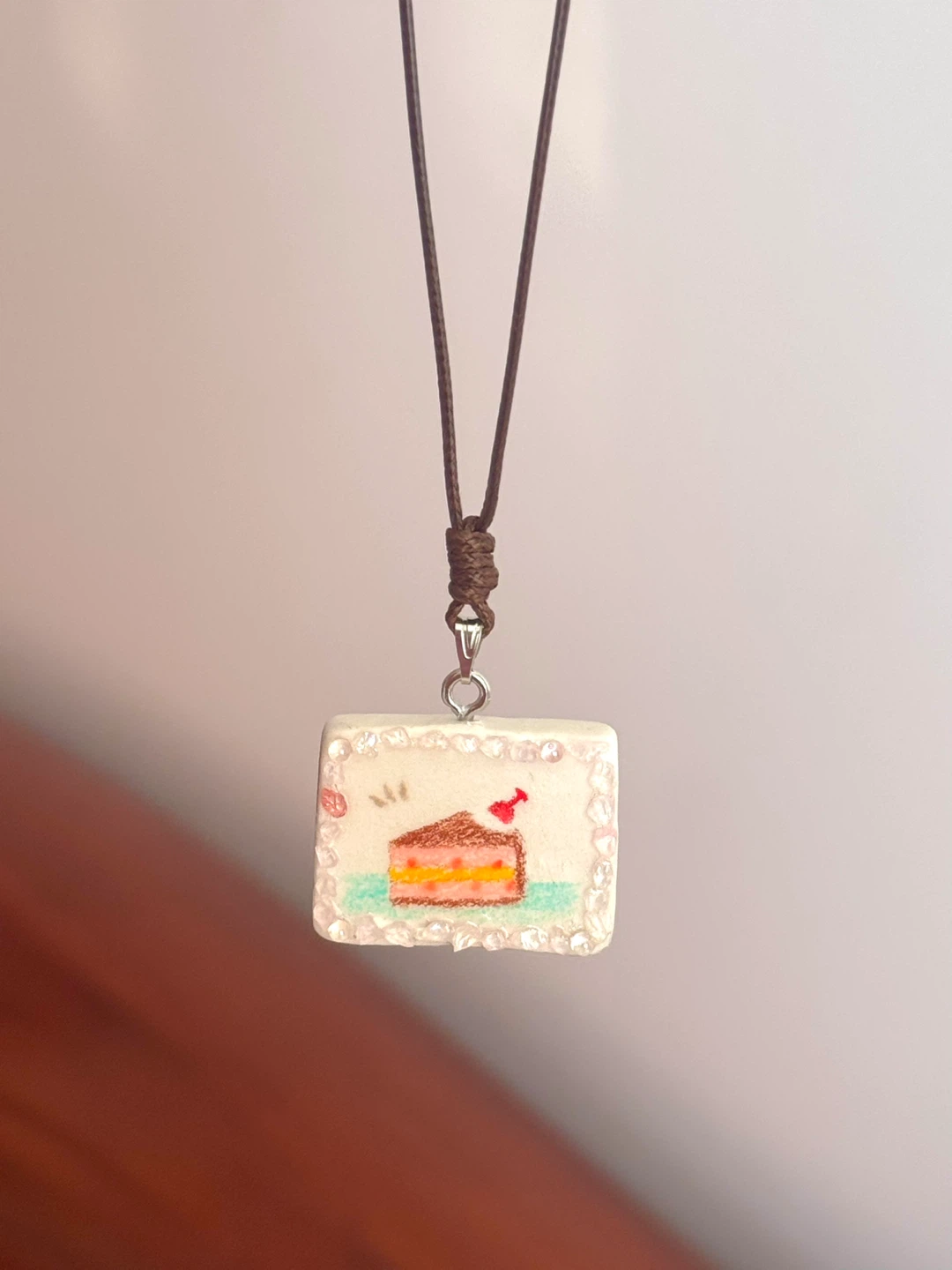 100% handmade clay necklace