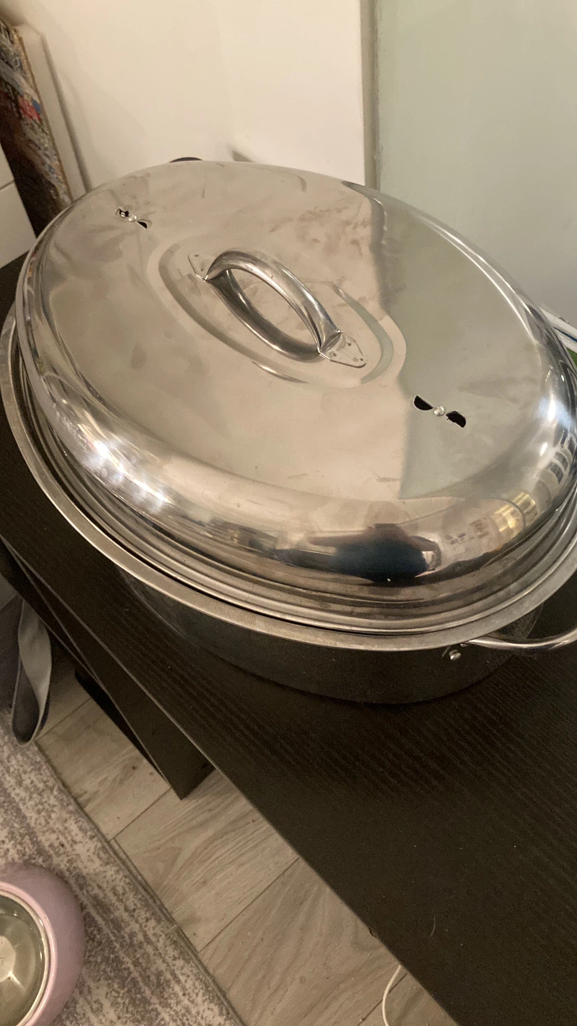 Oval Roasting Pan with Lid steam function