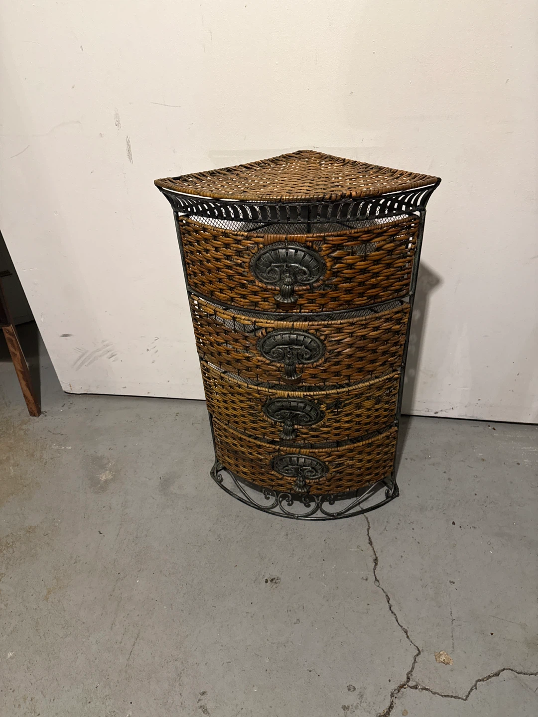 Wicker Corner Storage Unit with 4 Drawers - photo 2