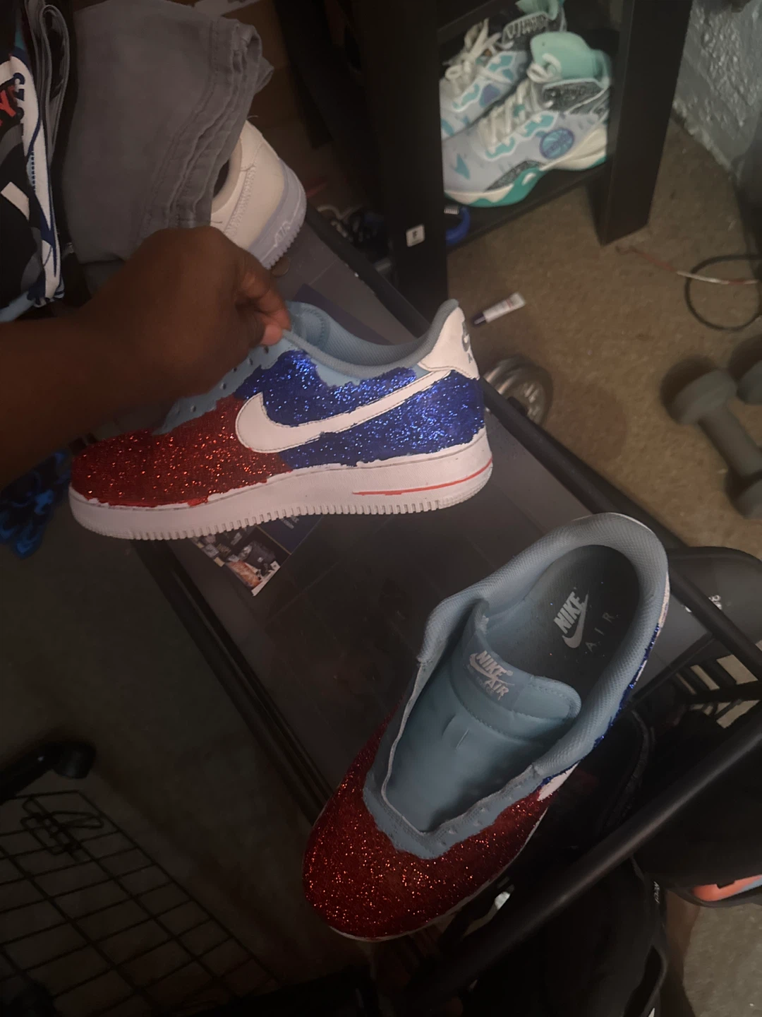 Nike Air Force 1 Custom Glitter Sneakers - photo 2