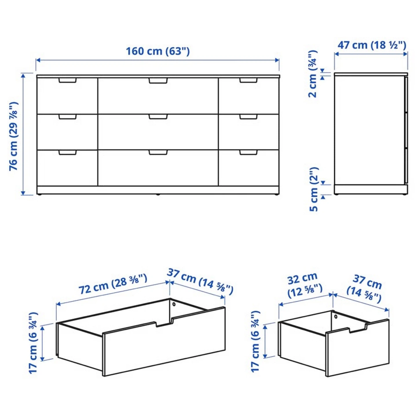 IKEA dresser in white with 9 drawers NORDLI - photo 5