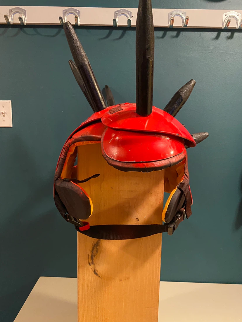 Red Spiked Shoulder Pads for Costume - photo 4