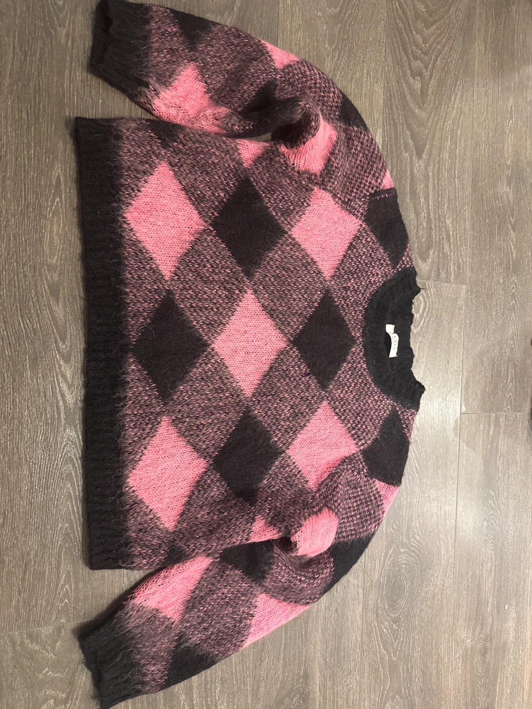 Sandro Paris Pink & Black Mohair blend sweater - photo 3
