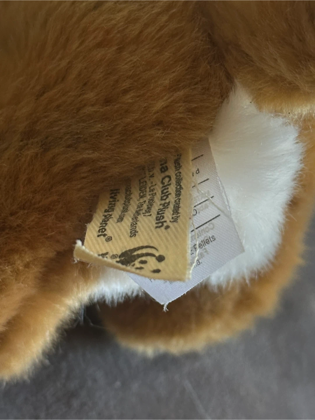 Vintage WWF Tiger Plush 7.5" Anna Club Leather Ear Tag - photo 5