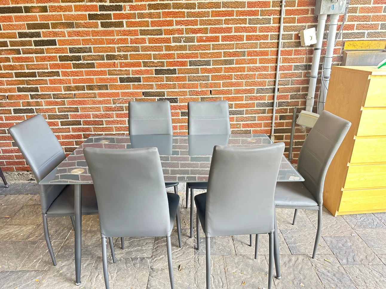 Glass Dining Table with 6 Chairs - photo 3