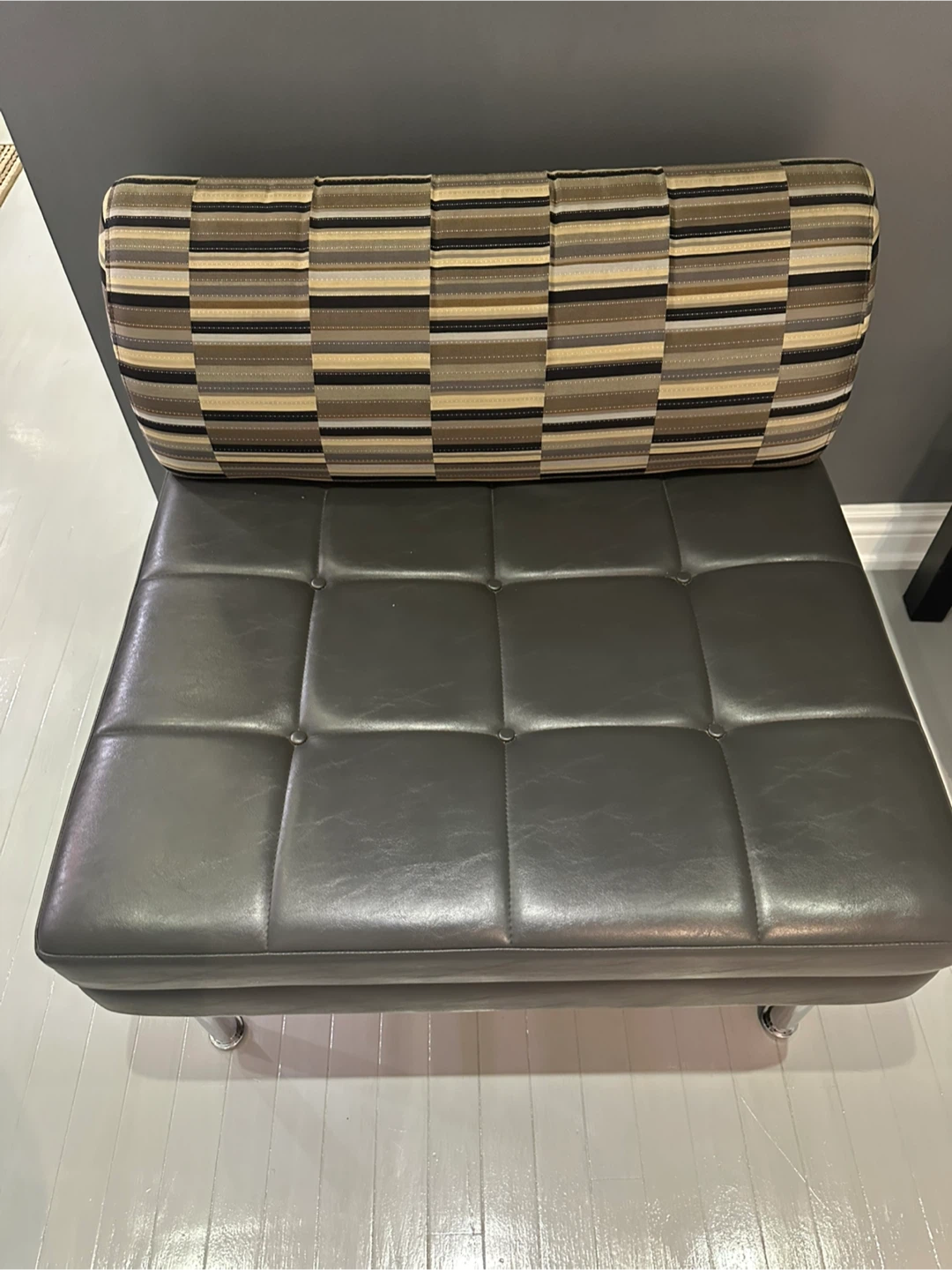 Modern Tufted Ottoman Bench with Bolster Pillow - photo 2