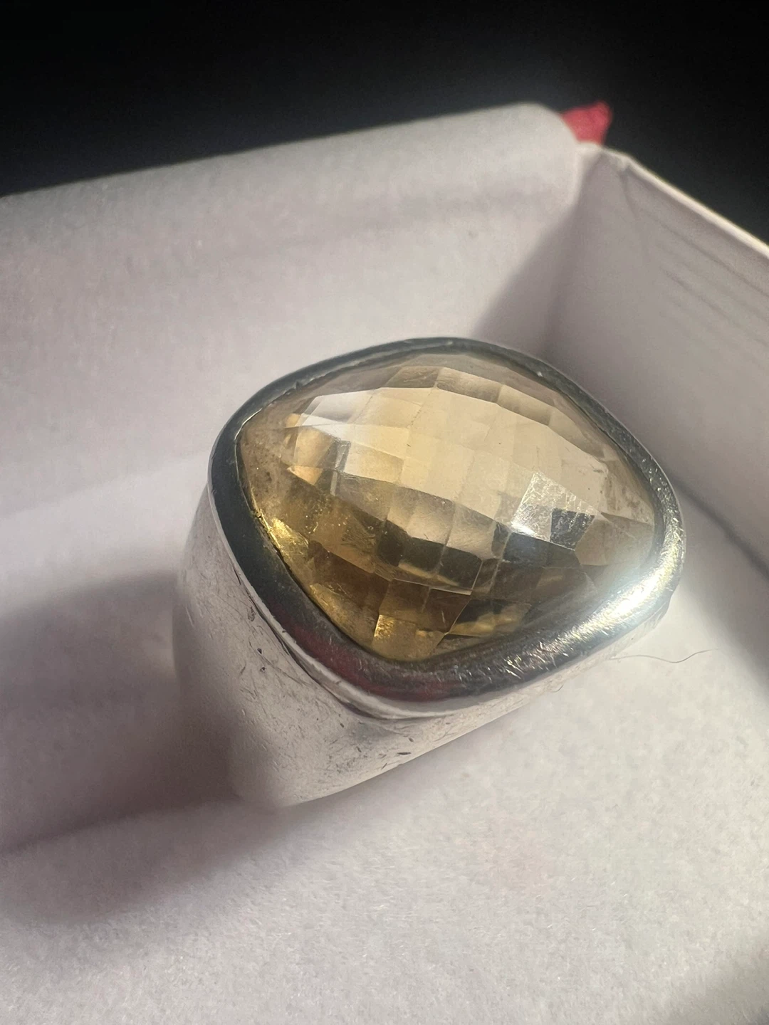 Sterling Silver Ring with Large Citrine Stone - photo 2