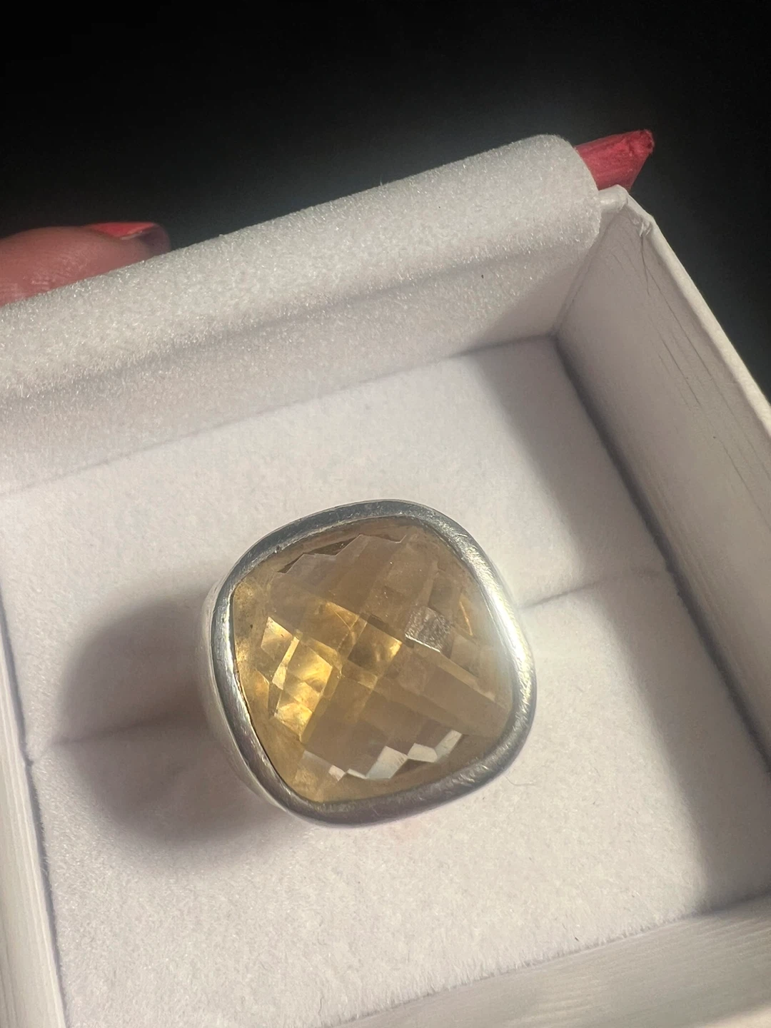 Sterling Silver Ring with Large Citrine Stone - photo 4