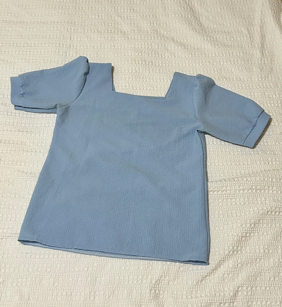 Light Blue Square Neck Top