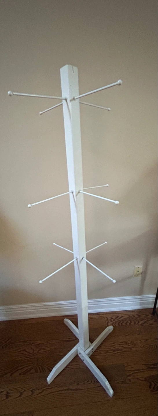 White Wooden Rotating Display Stand