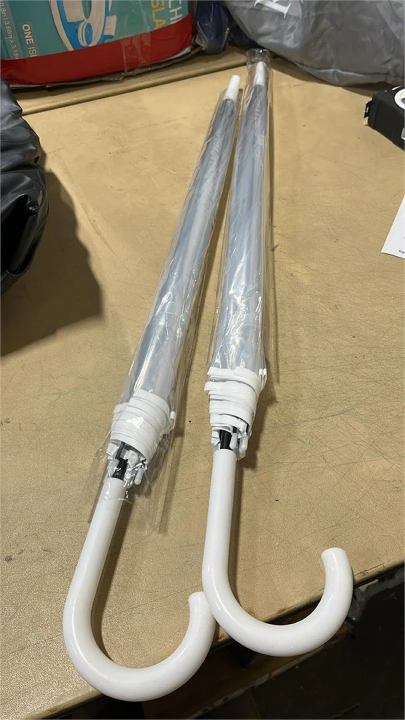 Set of 2 Clear Bubble Umbrellas with White Handles - photo 3