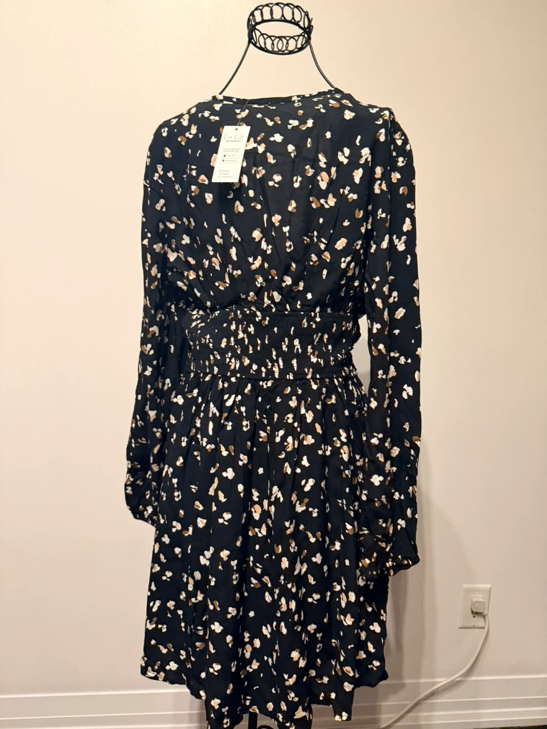 Black floral print dress - photo 2