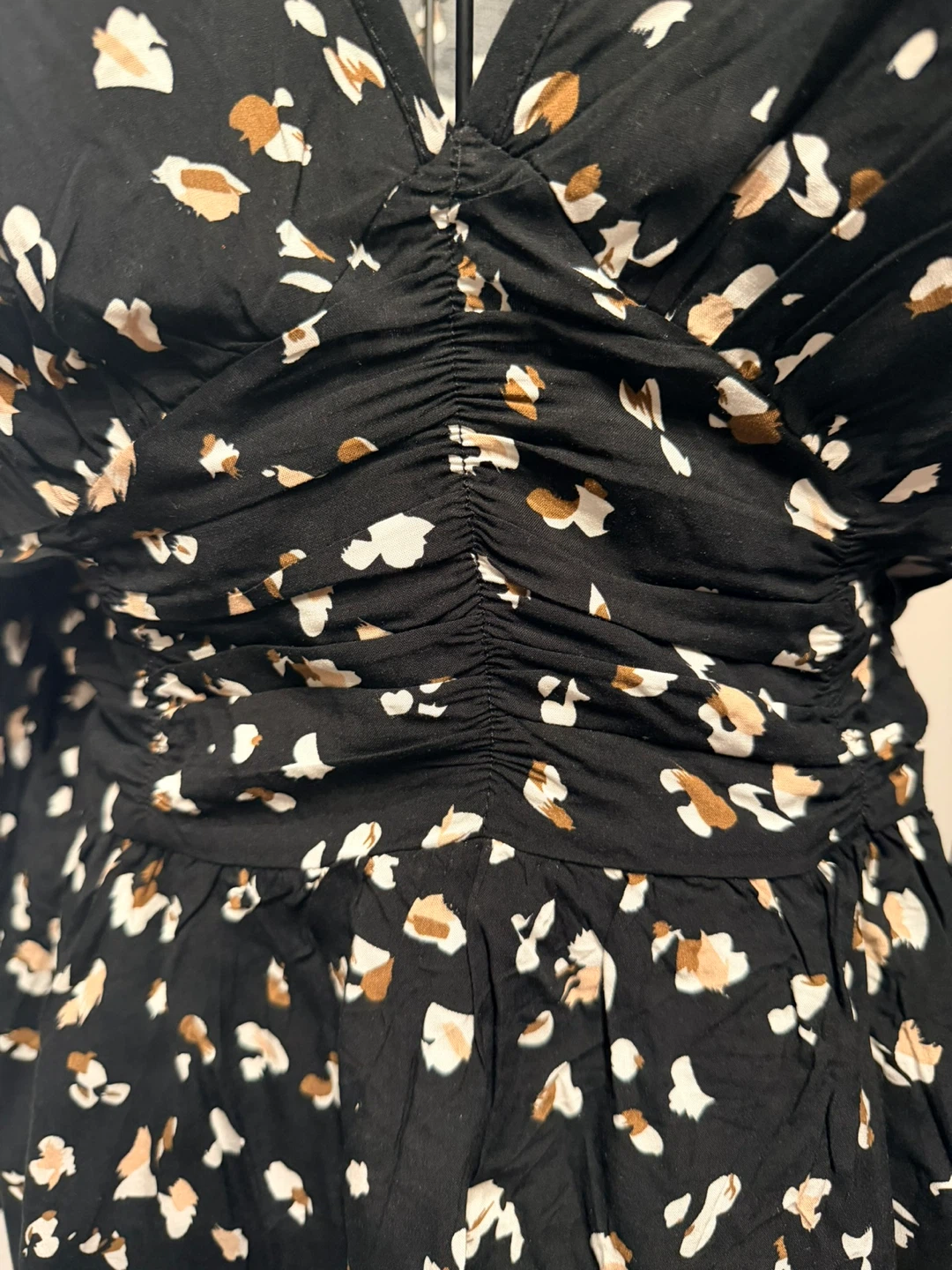Black floral print dress - photo 3