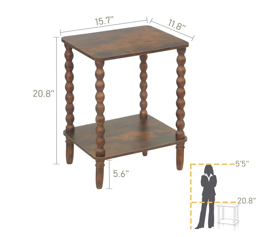 New Two Tier Side Table End Table - photo 3