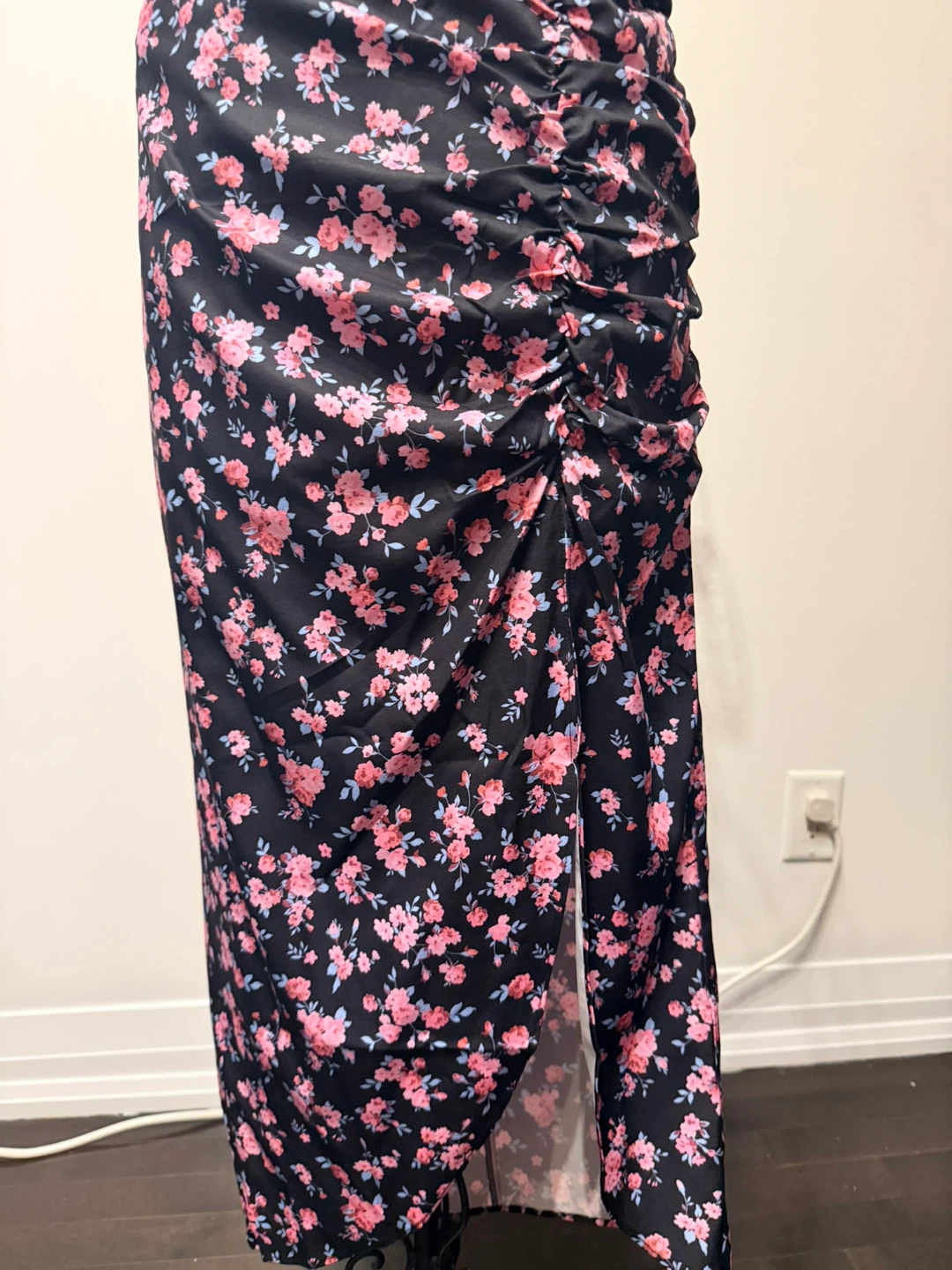 Black Floral skirt with slit