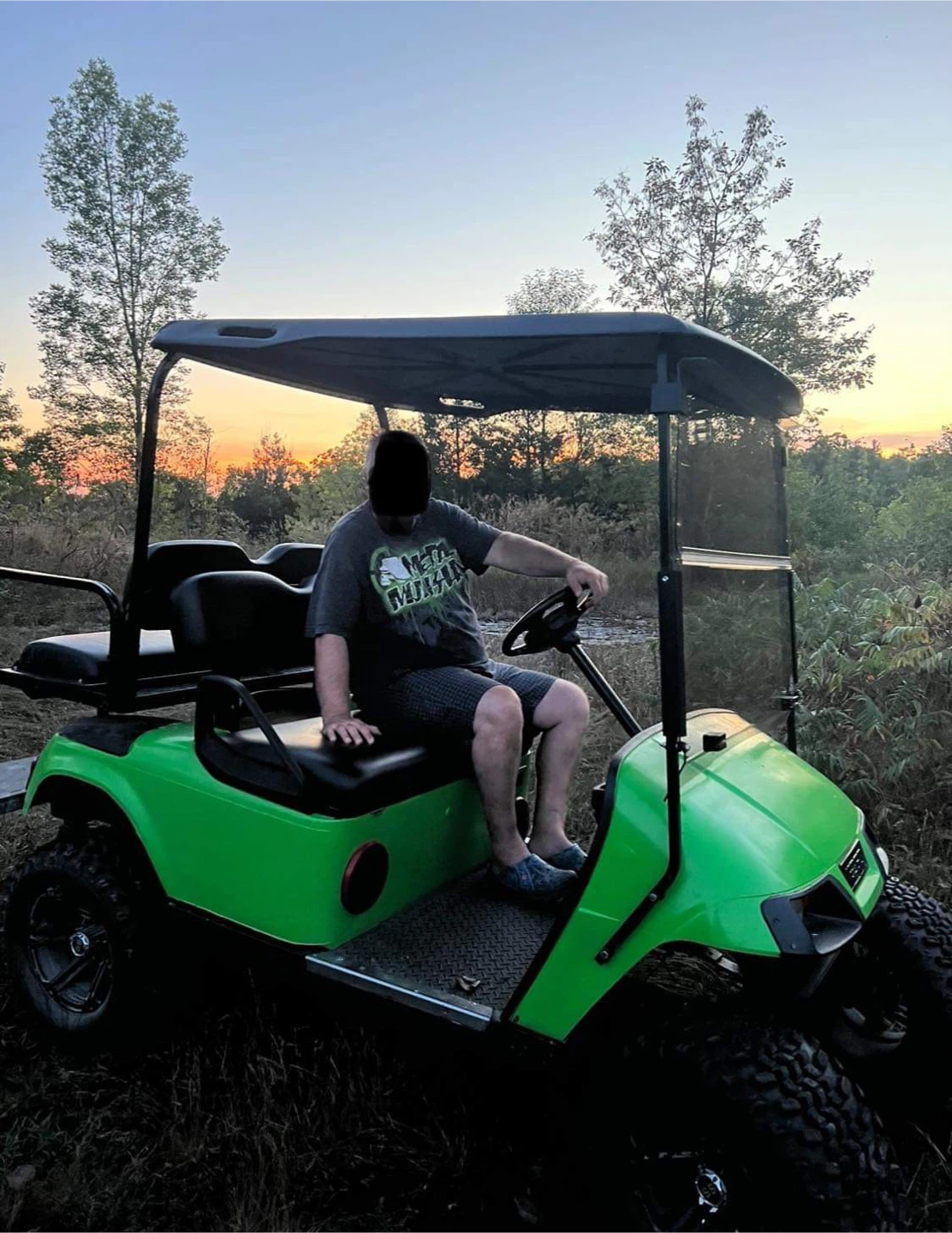 Green 4-Seater Golf Cart