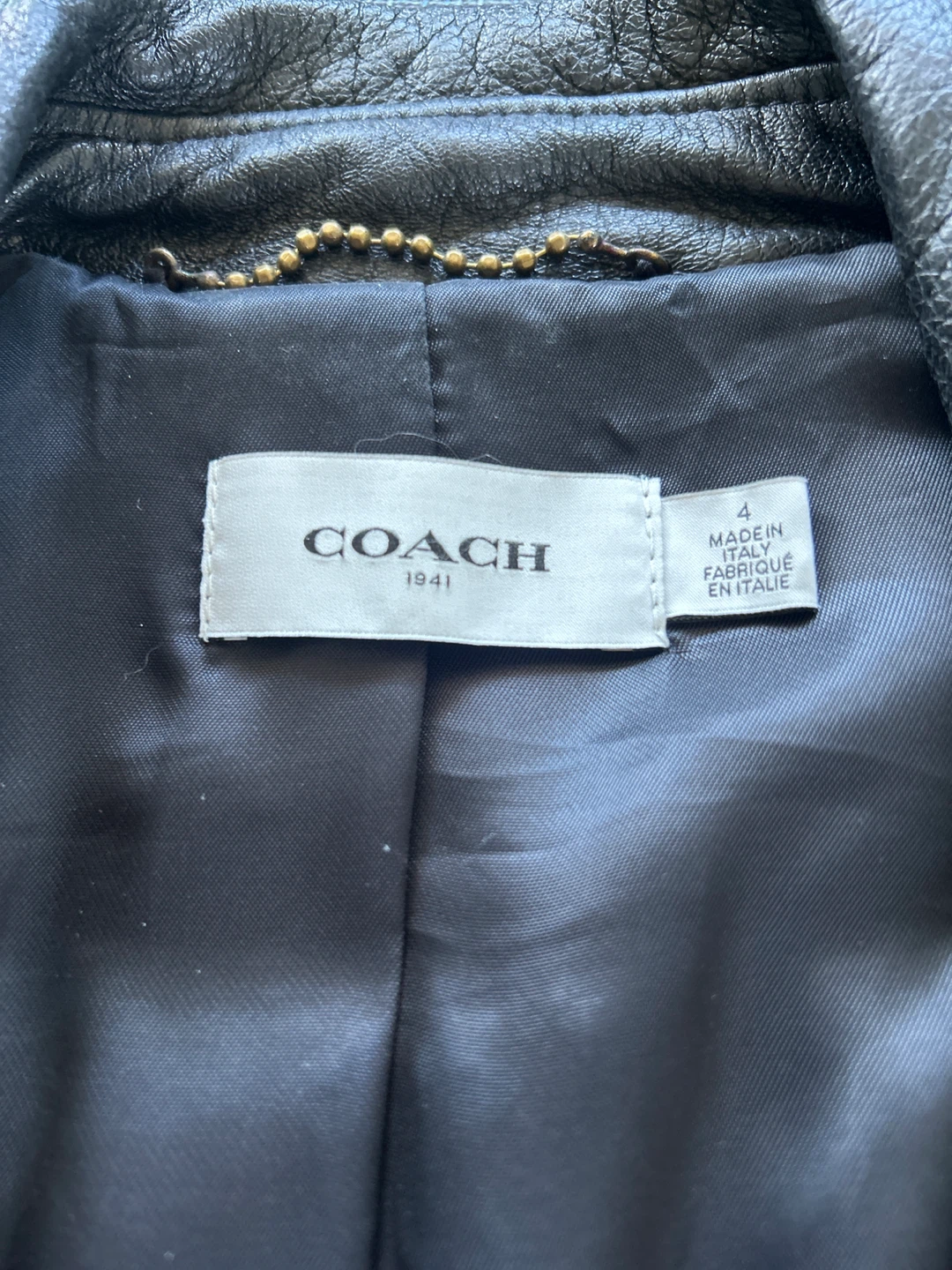 COACH Black Leather Moto Jacket - photo 3