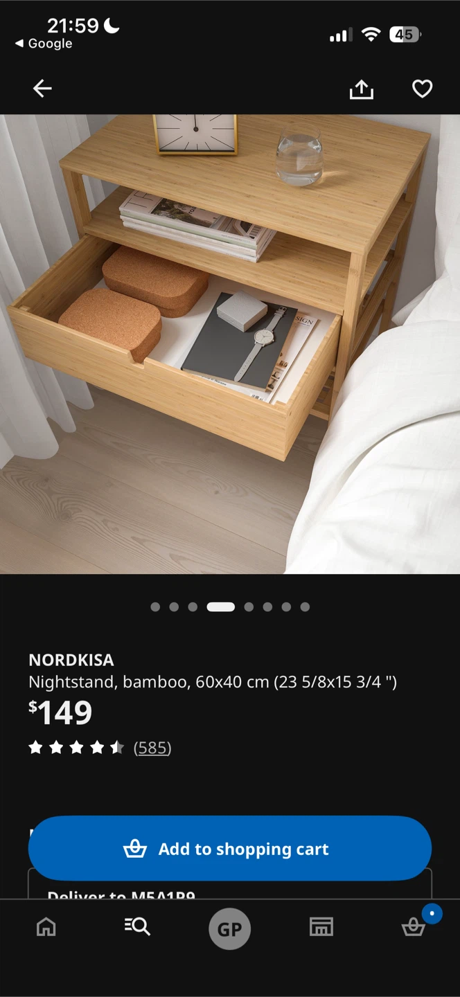 IKEA NORDKISA Nightstand - Bamboo - photo 4