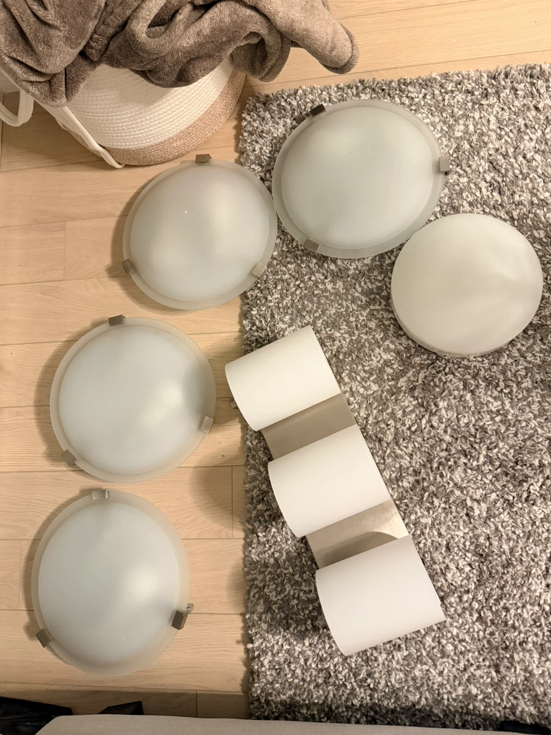 Used Lights - 5 flush mounts and 1 vanity light