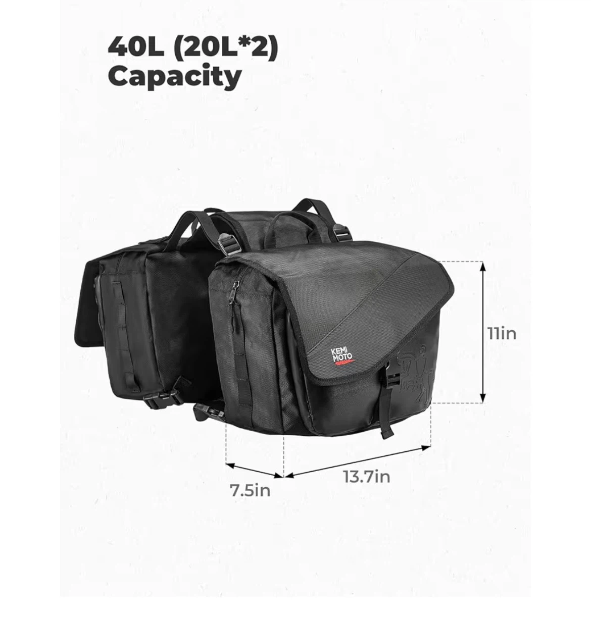 KEMIMOTO Motorcycle Saddlebags 40L - photo 4