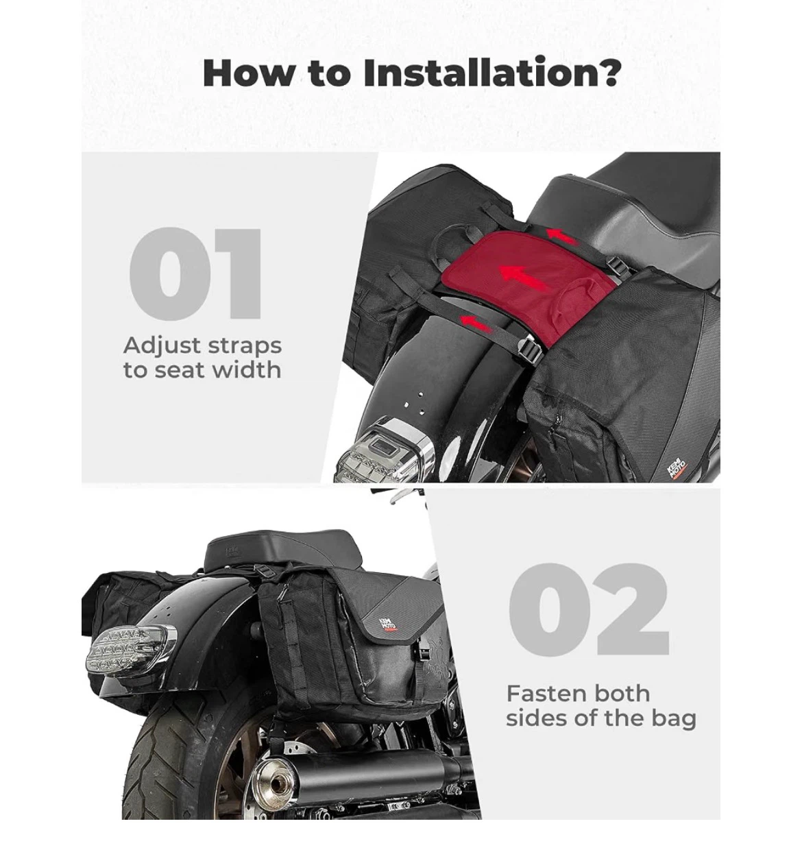KEMIMOTO Motorcycle Saddlebags 40L - photo 5