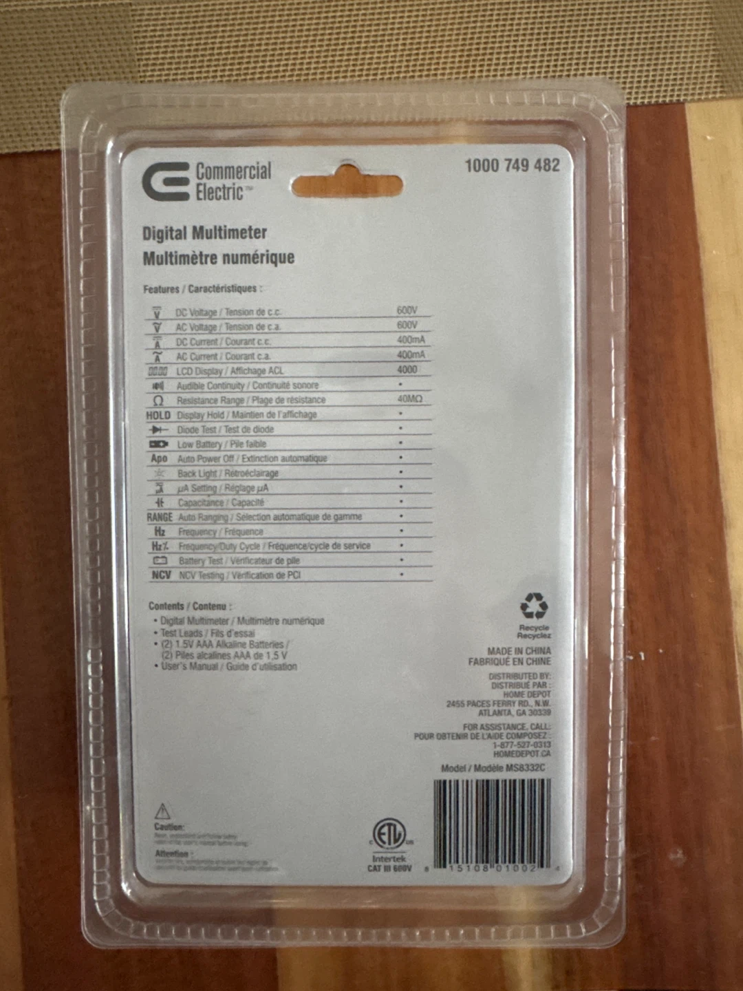 Commercial Electric Digital Multimeter MS8332C - photo 2