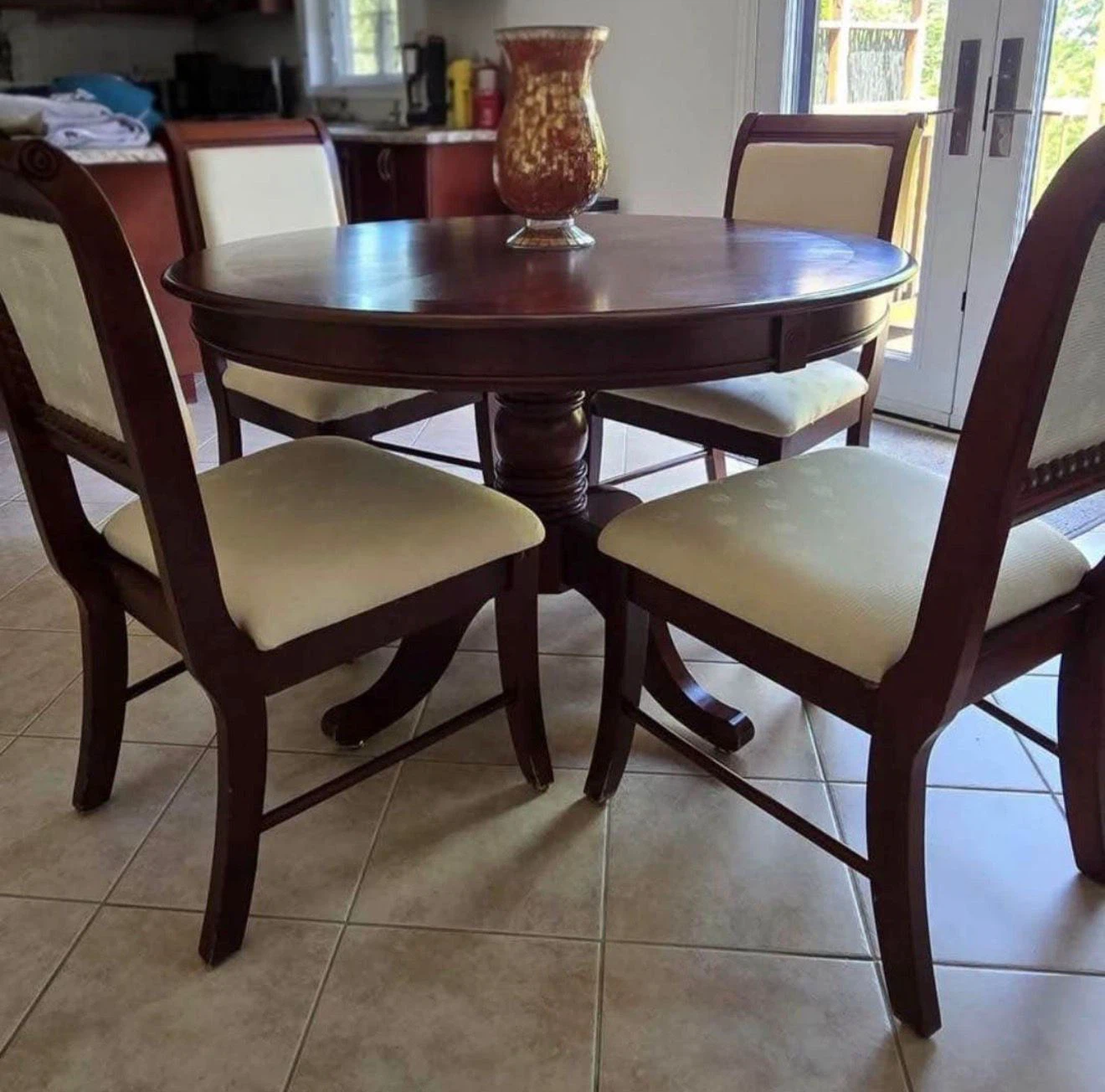 Round Pedestal Dining Table with 4 Chairs - photo 4