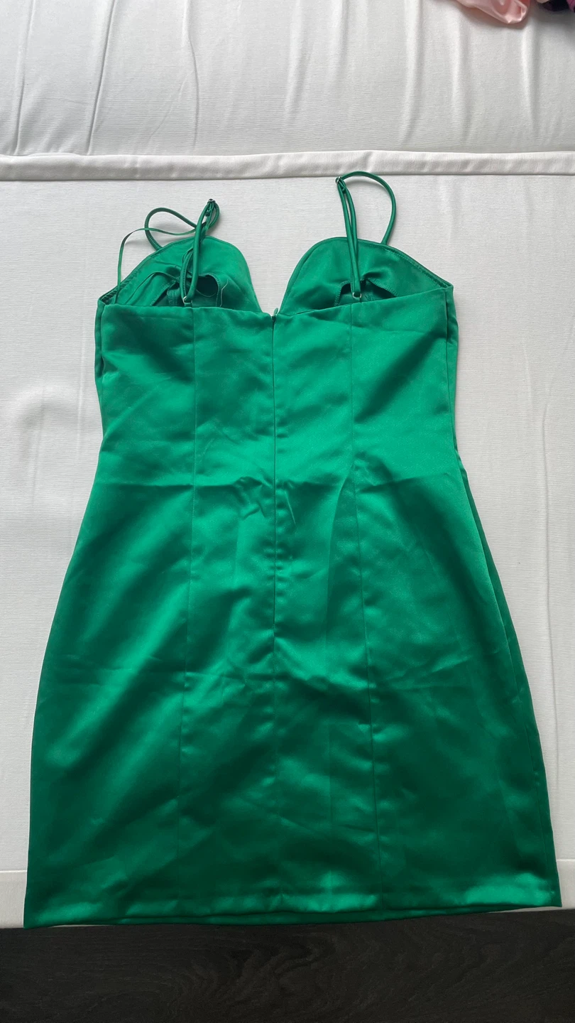 MNG Green Satin Slip Dress - photo 2