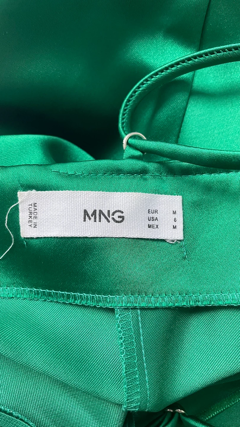 MNG Green Satin Slip Dress - photo 3