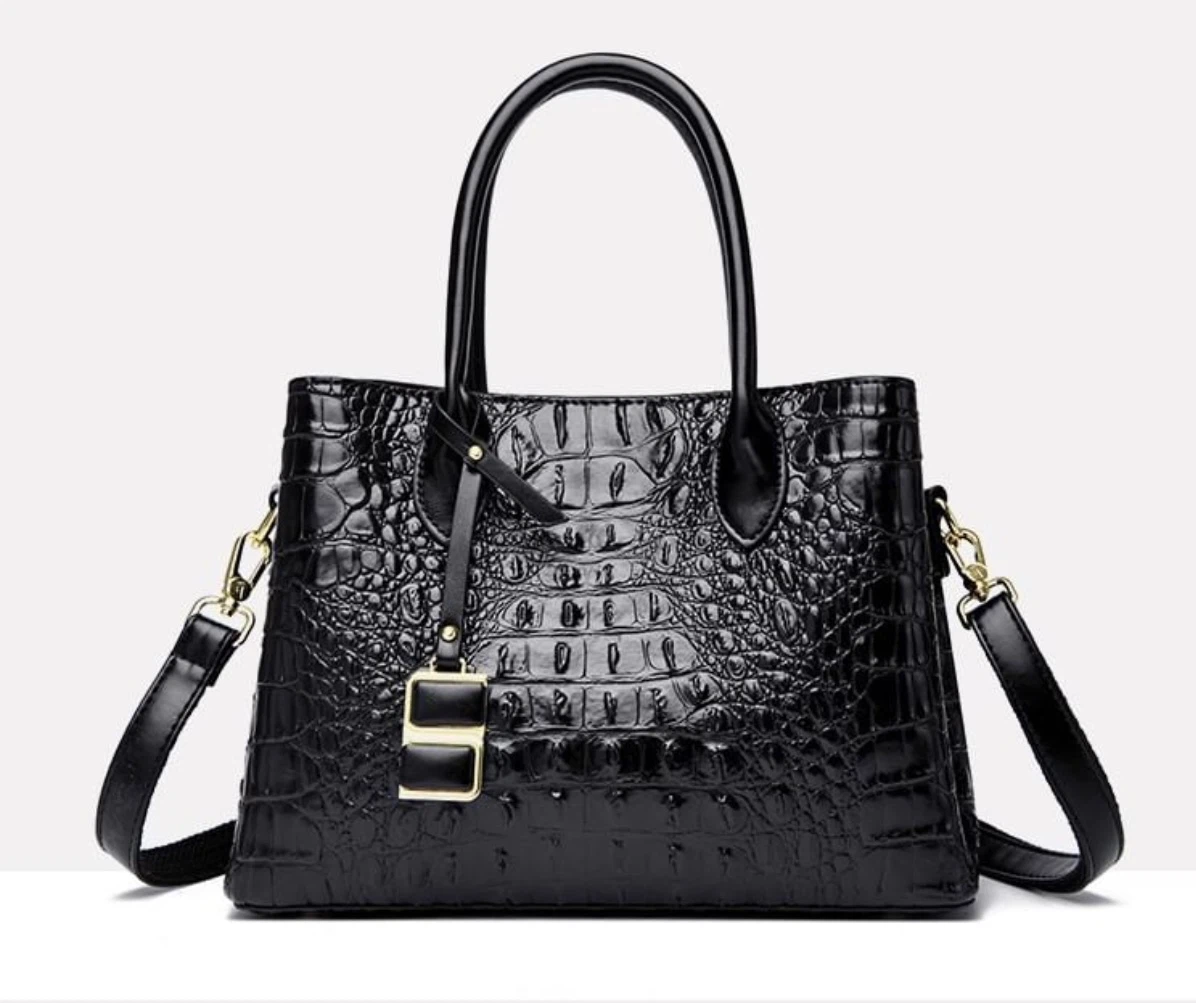 NEW ❤️ Croc Grain Genuine Leather