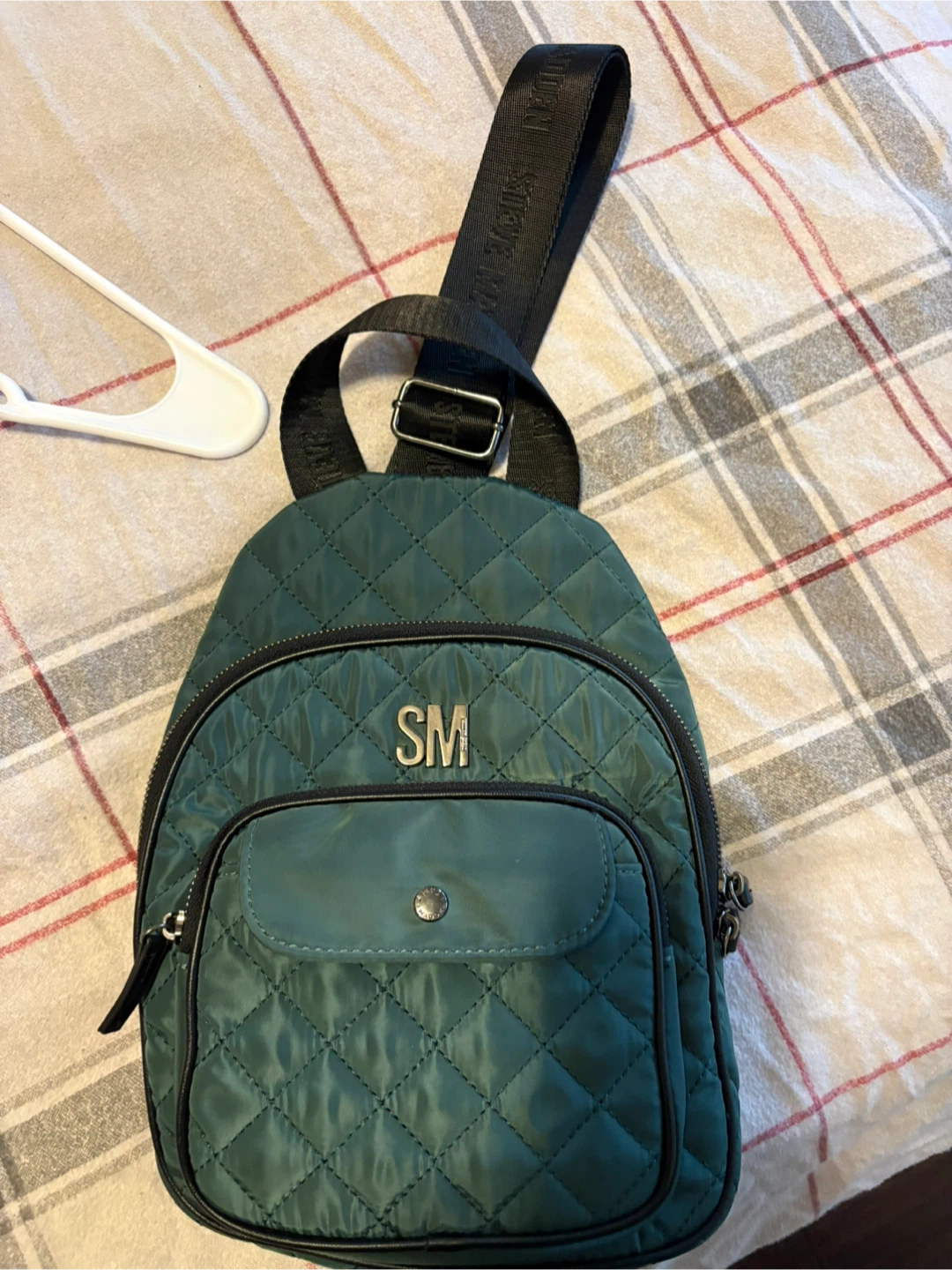 Steve Madden Quilted Sling Backpack Green