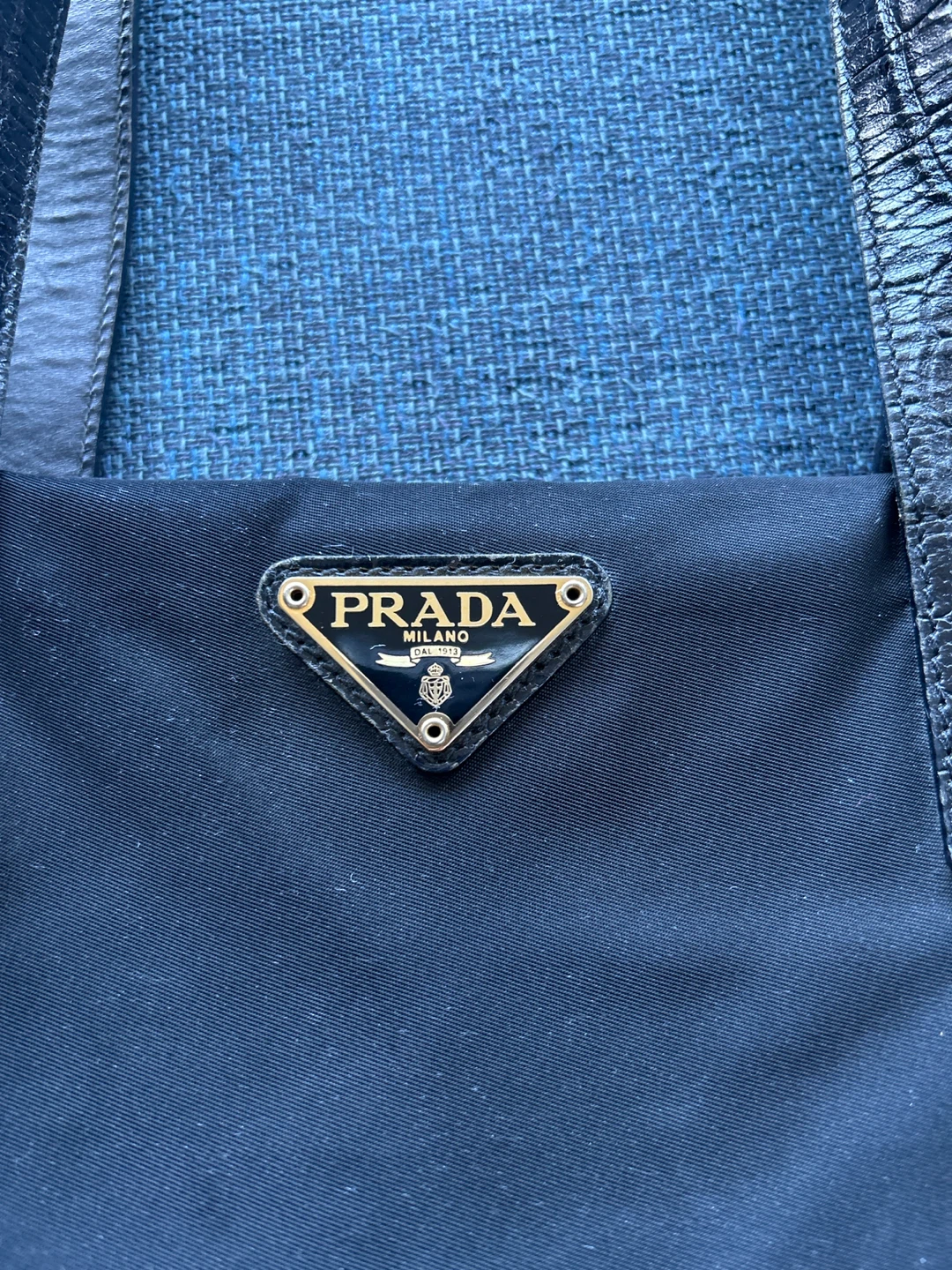 Prada Black Nylon Shoulder Bag with Leather Trim - photo 2