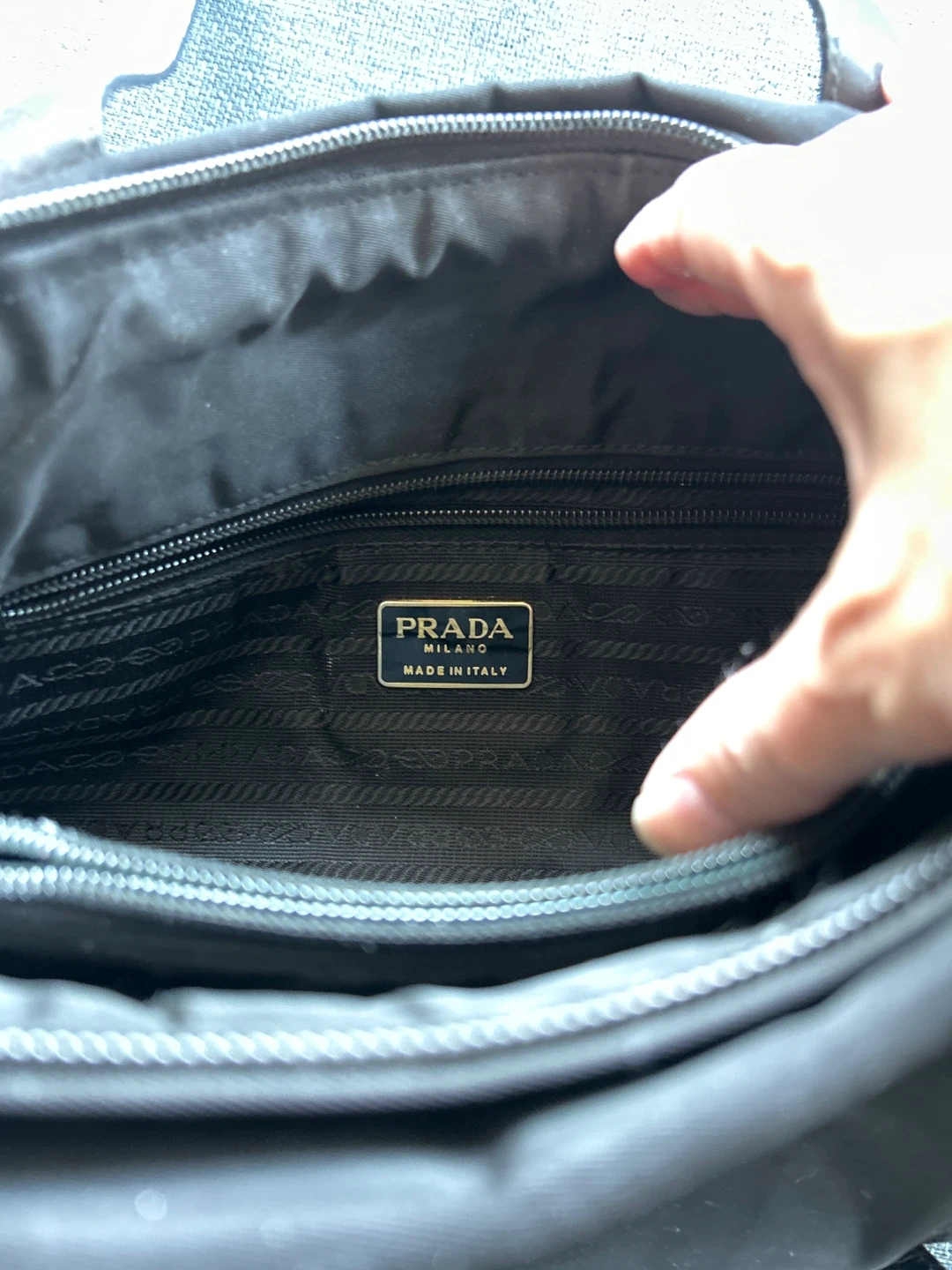 Prada Black Nylon Shoulder Bag with Leather Trim - photo 3