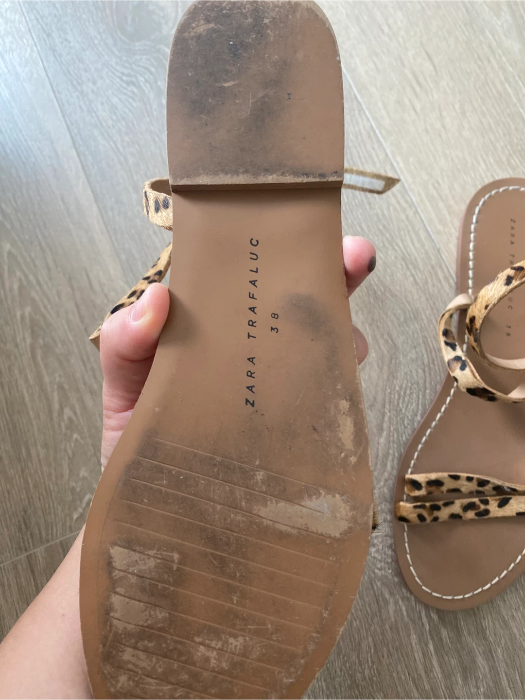 Zara Strappy Leopard Print Flat Sandals - photo 4