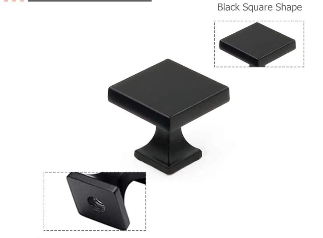 Black Square Cabinet Drawer Knobs - photo 2