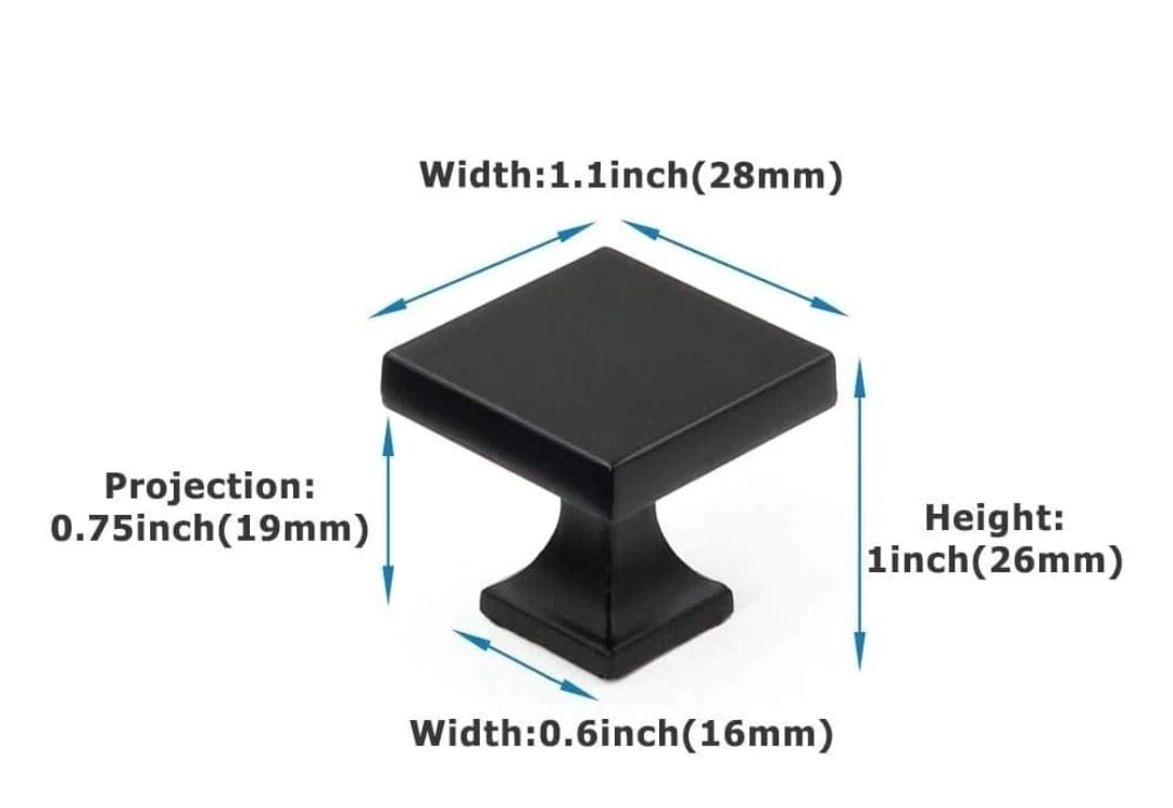 Black Square Cabinet Drawer Knobs - photo 3