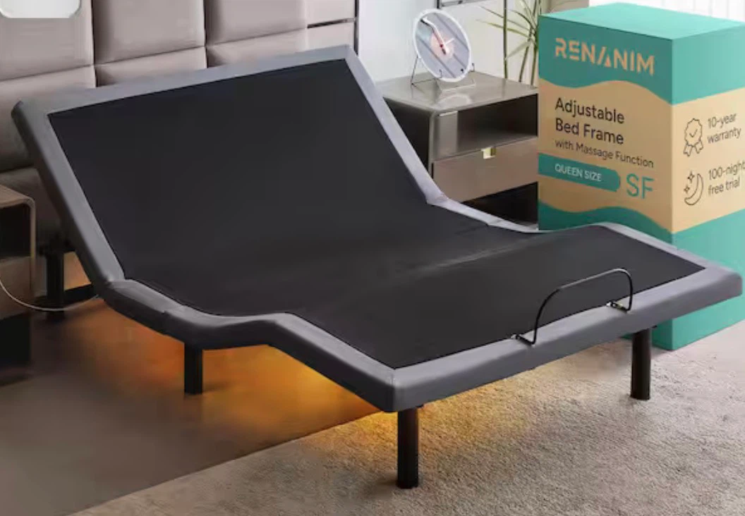 Adjustable Queen Size Bed Frame with Massage Function