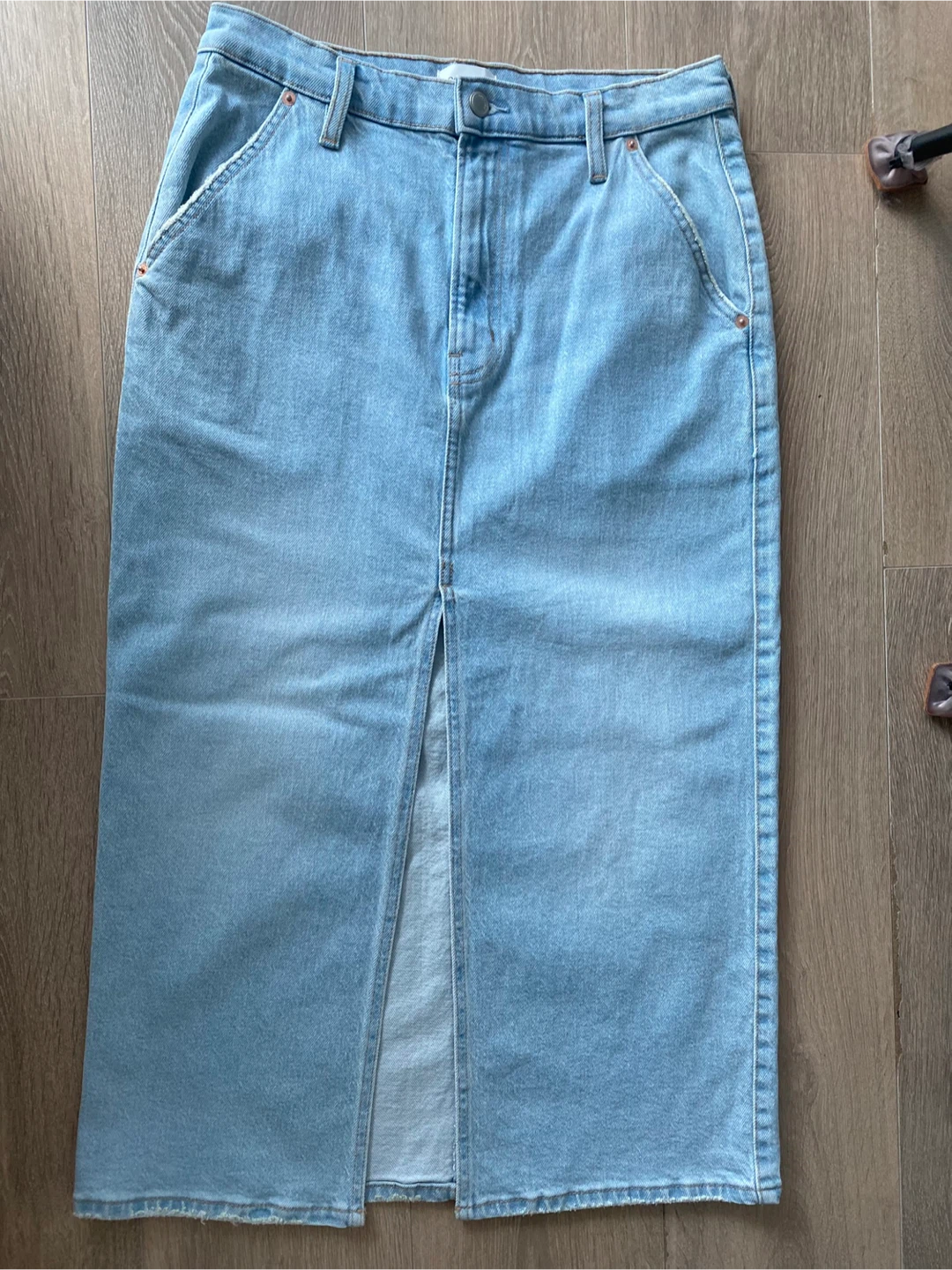 Oak + Fort Denim Midi Skirt Size 27