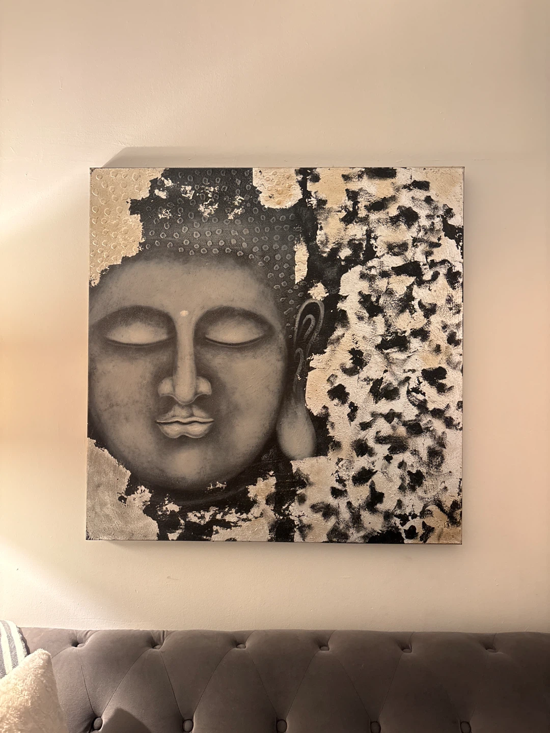 Buddha Face Wall Art Canvas