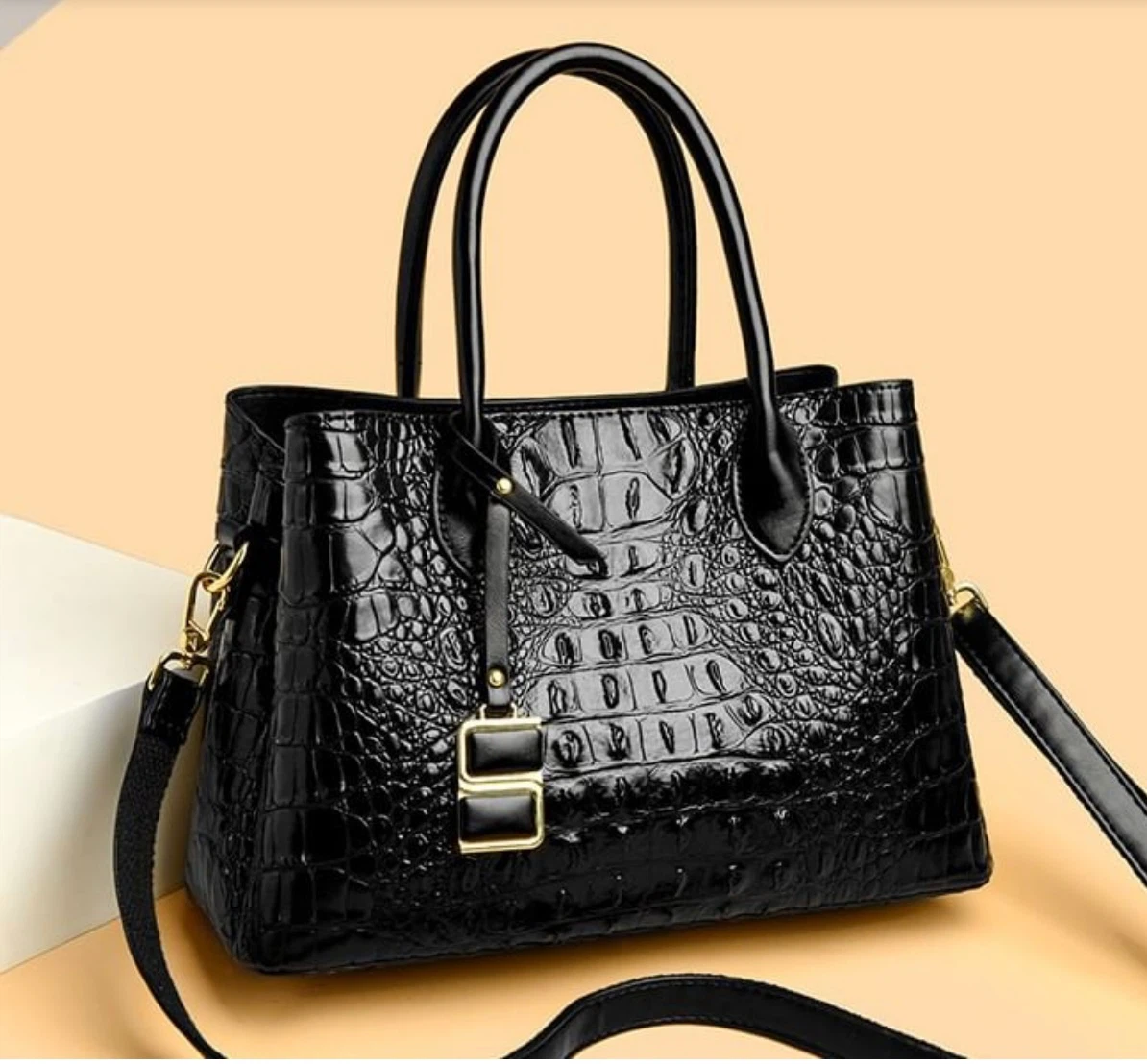 NEW ❤️ Croc Grain Genuine Leather