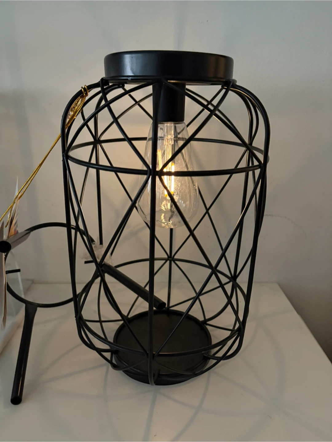 New Black Metal Cage Solar Lantern Lamps - photo 3
