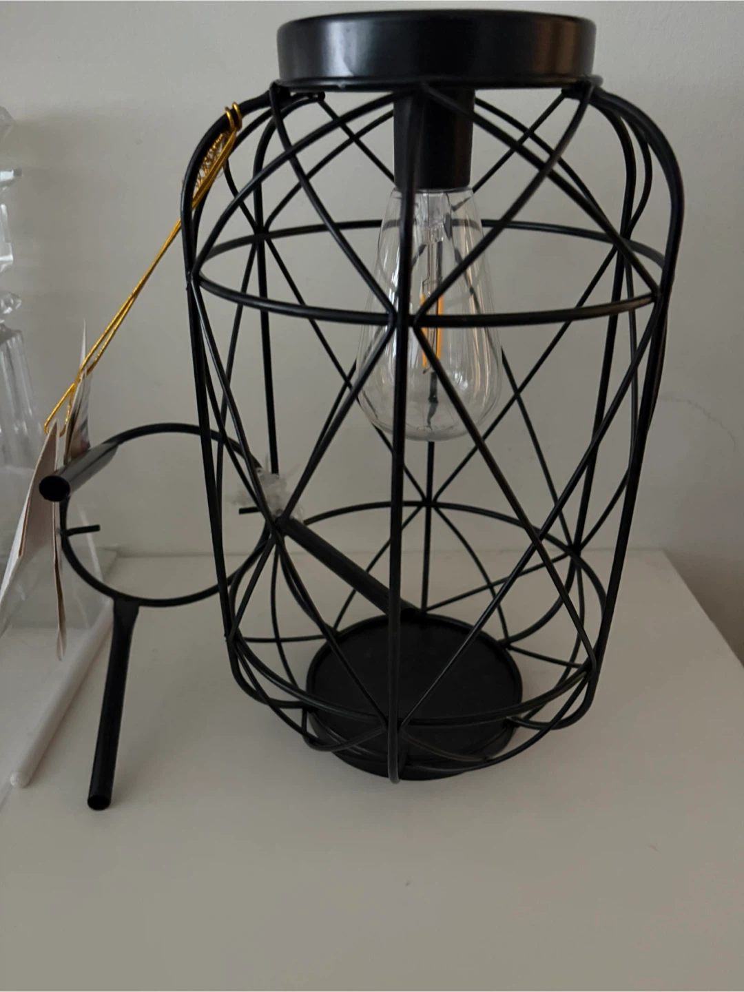 New Black Metal Cage Solar Lantern Lamps - photo 4