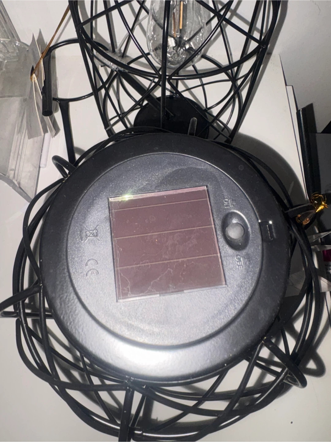 New Black Metal Cage Solar Lantern Lamps - photo 5