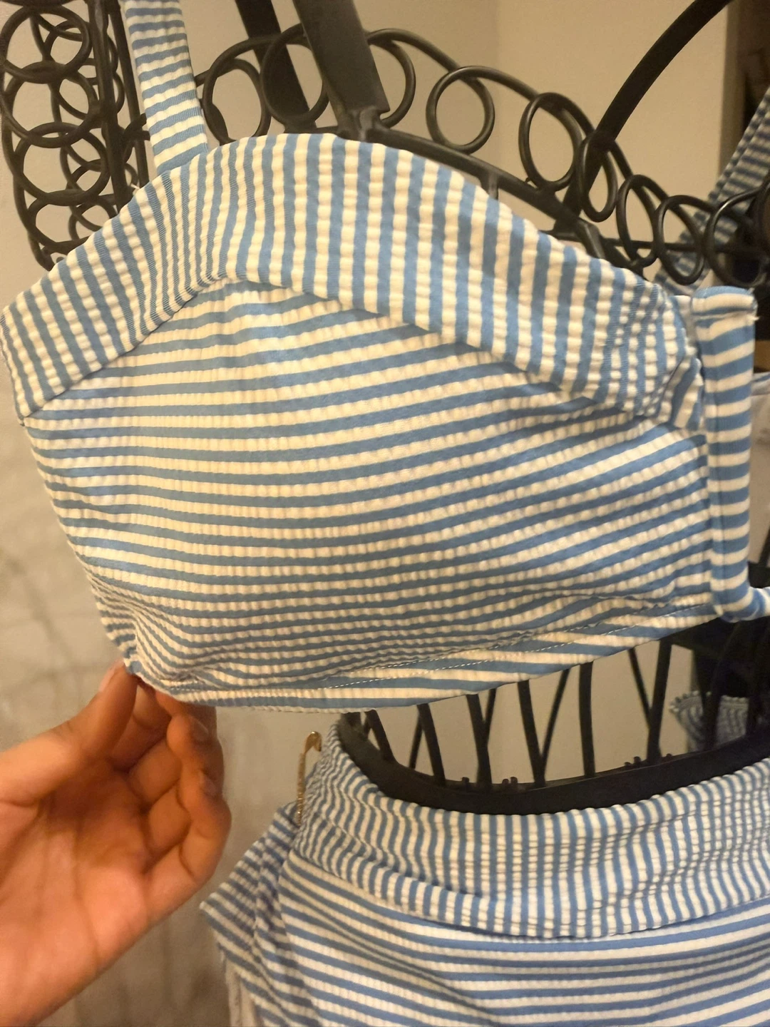 Blue and White Striped Bikini Set (BNWT) (L) - photo 3