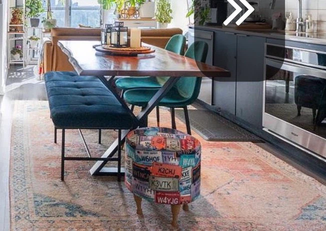 Solid Wood Dining Table with Metal Legs, 2 chairs, and bench - photo 2