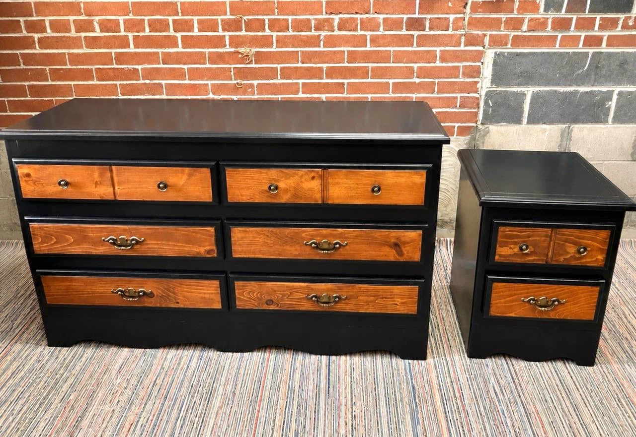 Black Dresser with Wood Drawer Fronts - photo 3