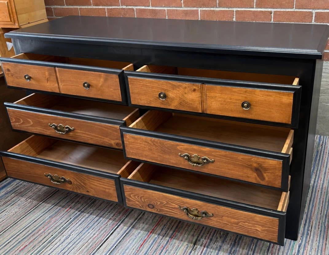 Black Dresser with Wood Drawer Fronts - photo 5
