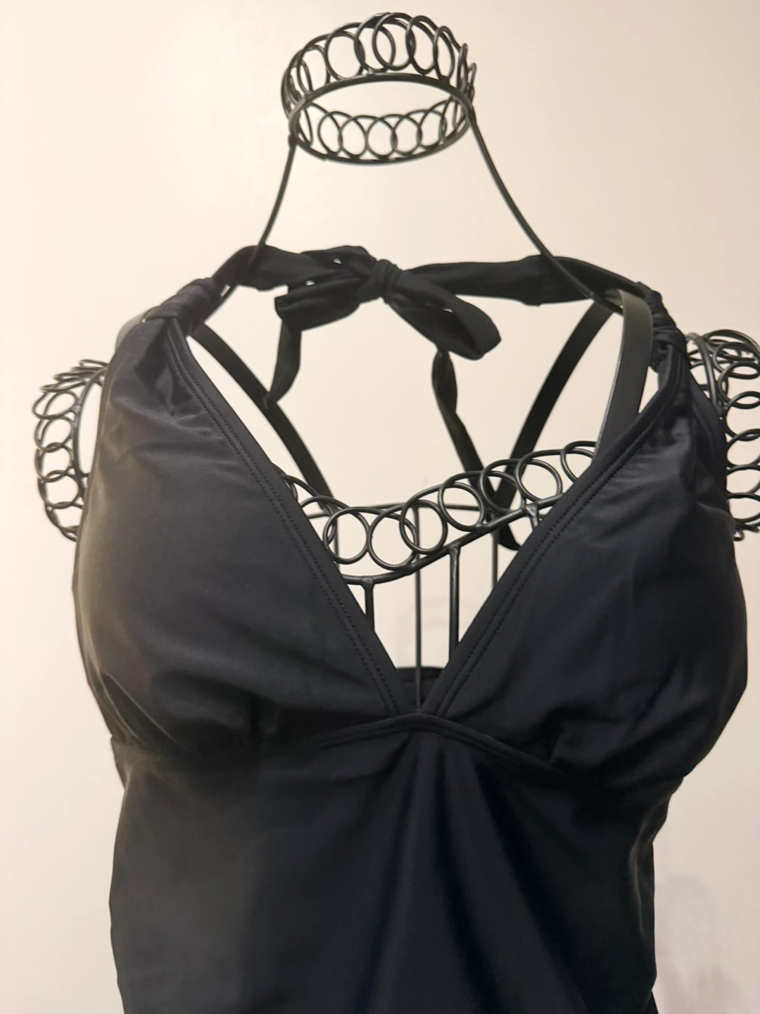 Black Tankini Swimsuit with Floral Skirt - Size S - photo 2