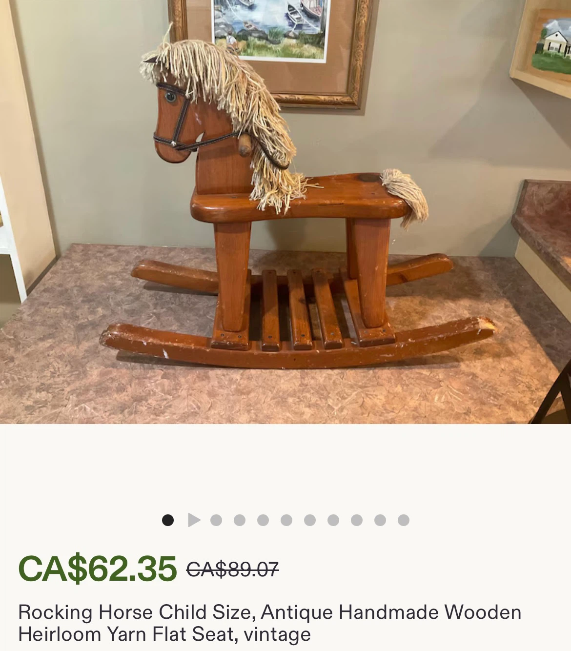 VINTAGE (1988) WOODEN ROCKING HORSE - photo 5