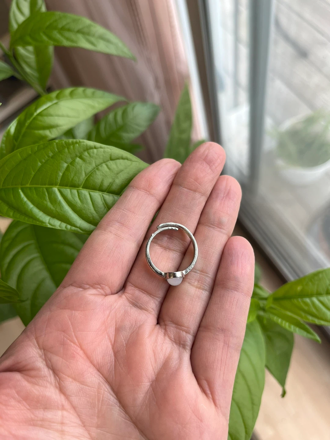 Ring with milky White Stones . Size 6 and 7 with some adjustable - photo 3